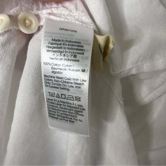 Madewell Cotton Gauze Pocket Tunic Shirt White Size Medium Style NA335 - Picture 6 of 7
